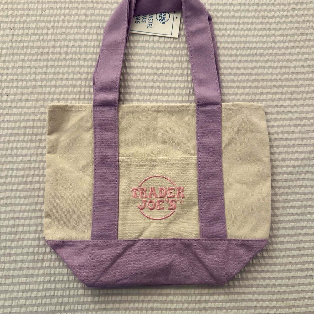 Purple and Cream Tote Bag